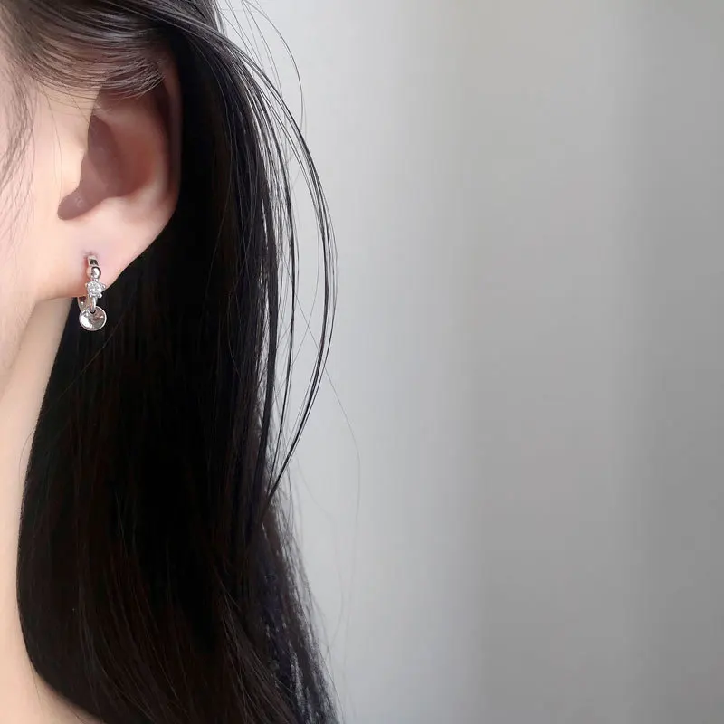 Серьги из стерлингового серебра 925 пробы модные циркониевые серьги кольцо для