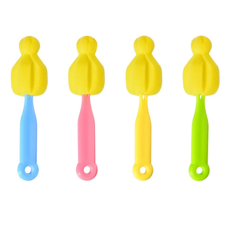

1Pc Long Handle Baby Bottle Nipple Brush Sponge Cleaning Brush Wide Mouth Universal Nipple Brush Bottle Glass Cup Brushes