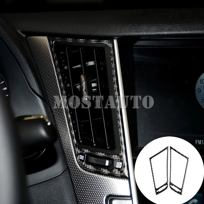 

For Infiniti Q50 Carbon Fiber Center Console Air Vent Outlet Cover 2013-2020 2pcs Car Accessories Interior Car Decor