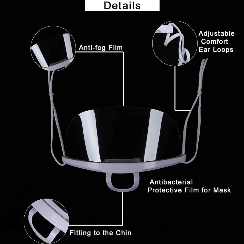 

Hygiene Face Shield Plastic Visor Protective Anti-Fog Anti-Splash Transparent Food Face Shield For Mouth Nose Kitchen Masks