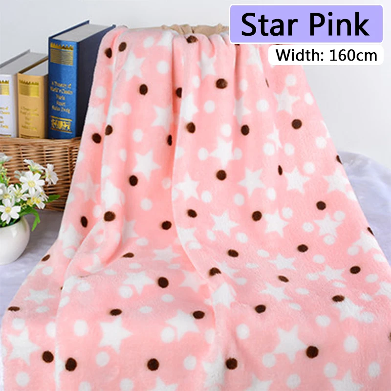 Star Pink 100*160 см фланелевая ткань двухсторонняя Коралловая бархатная хлопковая ткань мягкая зимняя теплая DIY Домашняя одежда швейная стеганая ткань - Цвет: Star Pink