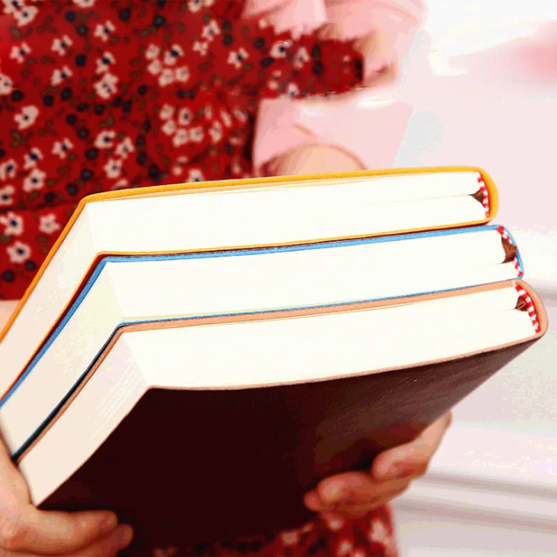 

Diario de cuero cuaderno de negocios suave, A6, A5, B5, PU, diario del viajero, grueso, escuela, oficina, Reunión, registro,