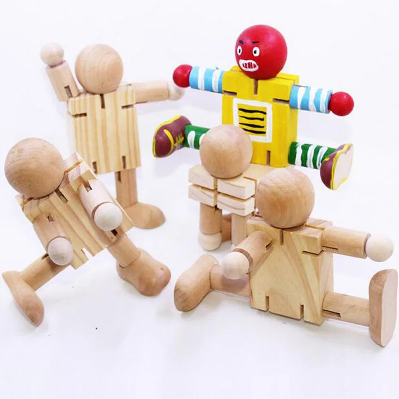 Funny Board Game Toys Movable Body Action Figure Painting Model Toy Games for Children Wooden Building Kids | Спорт и развлечения