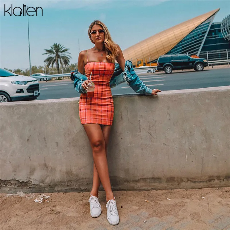 KLALIEN 2019 Harajuku летнее женское модное сексуальное облегающее мини-платье без