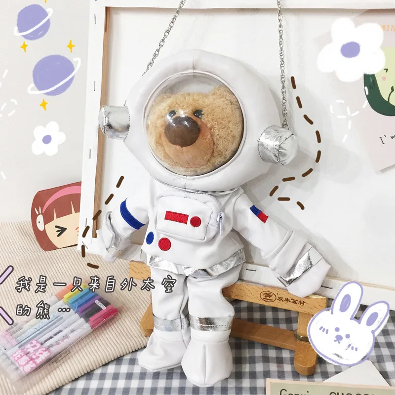 

Personalized Space Bear Plush Shoulder Bag 2021 New Astronaut Doll Doll Chain Cute Messenger Bag Crossbody Bags For Women