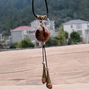 Autumn and Winter Simple Vintage Ceramic Pendant Sweater Chain Personality Girl Women Ethnic Style N in India
