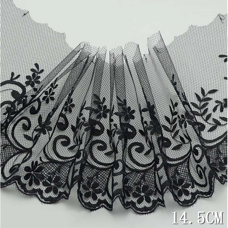 

29Yards Lace Trim Handmade Patch Trimming For Wedding Supplies Bridal Hair Flower Headpiece Purple Black Fabric Applique