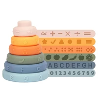 silicone stacking toys set 3d stacking toys with numbers animals shapes textures building blocks for fine motor skills sensory