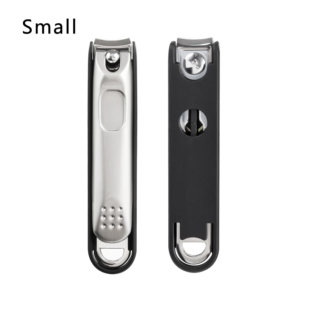 Sliver-Small Size 1 шт., стальные профессиональные кусачки для маникюра, резак, большой углеродный триммер для маникюра, высокое качество, острый носок, машинка для стрижки ногтей с зажимом - Цвет: Sliver-Small Size