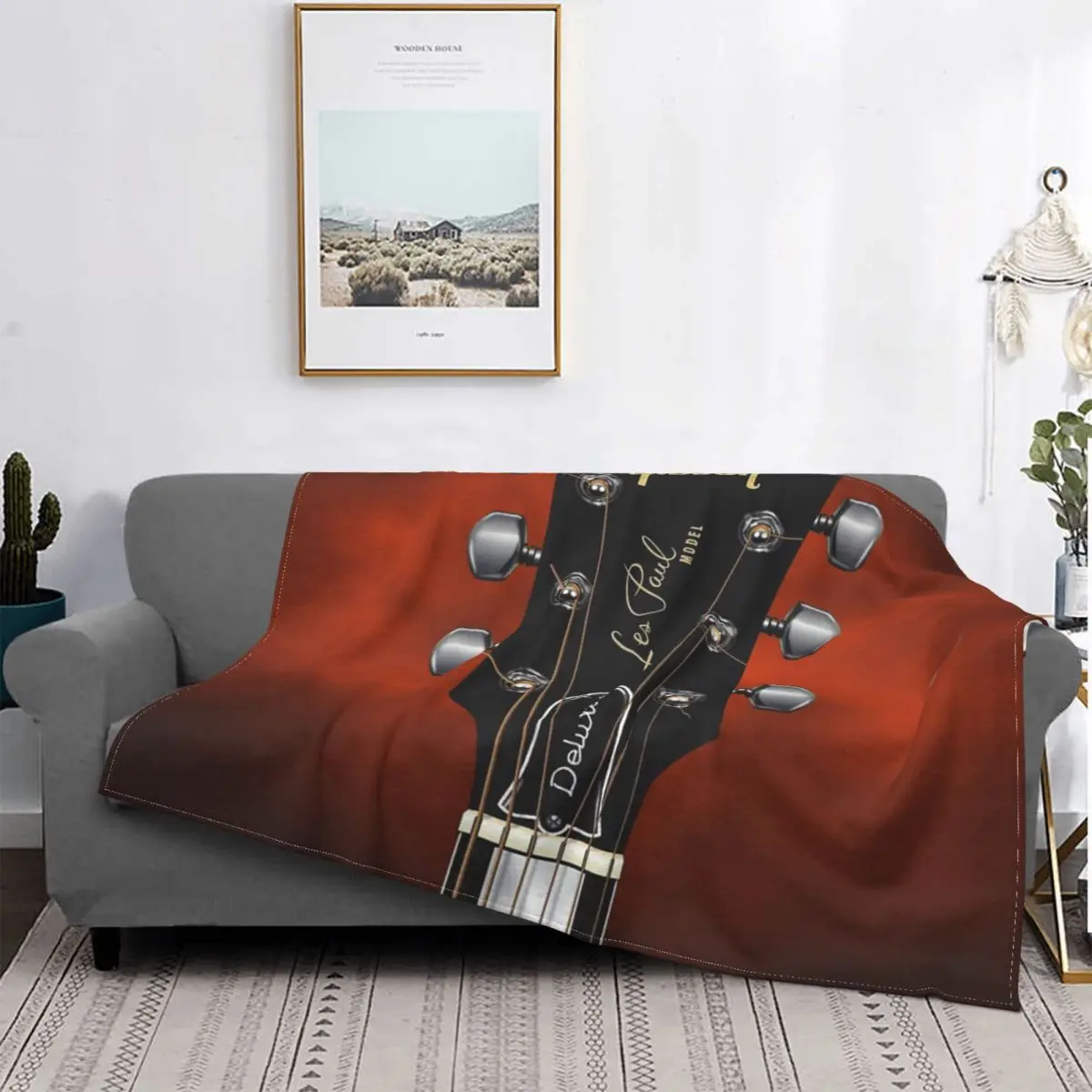 

Manta de guitarra ART - GIBSON 3, a cuadros cubrecama, funda de cama, manta doble a cuadros mullida, funda para niños