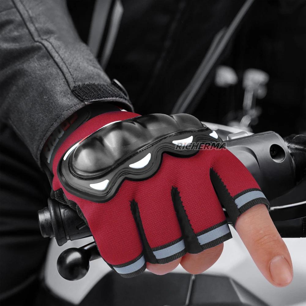 Мотоциклетные перчатки без пальцев защитные тактические из сетки с твердыми