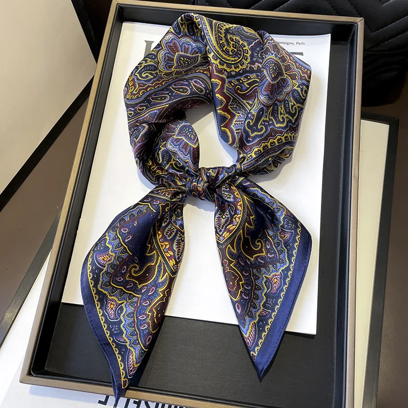 

2022 Time-limited Women Winter Hijab Spring New 100% Silk Scarves long Women's Classic Printing Ribbon Fashion scarf Hair Band