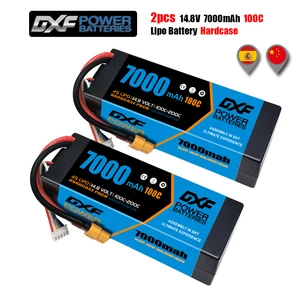 Аккумулятор DXF, 2 шт., Lipo, 2S, 3S, 4S, 7,4 В, 11,1 В, 14,8 в, 7000 мА  ч, 100C, 200C, для 18, 110, багги, грузовика, внедорожника, лодки, четыре привода