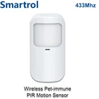 SMARTROL P10 433 МГц PIR датчик движения Детектор движения Невосприимчивый к домашним животным Беспроводной инфракрасный датчик движения Пульт дистанционного управления для домашней системы сигнализации