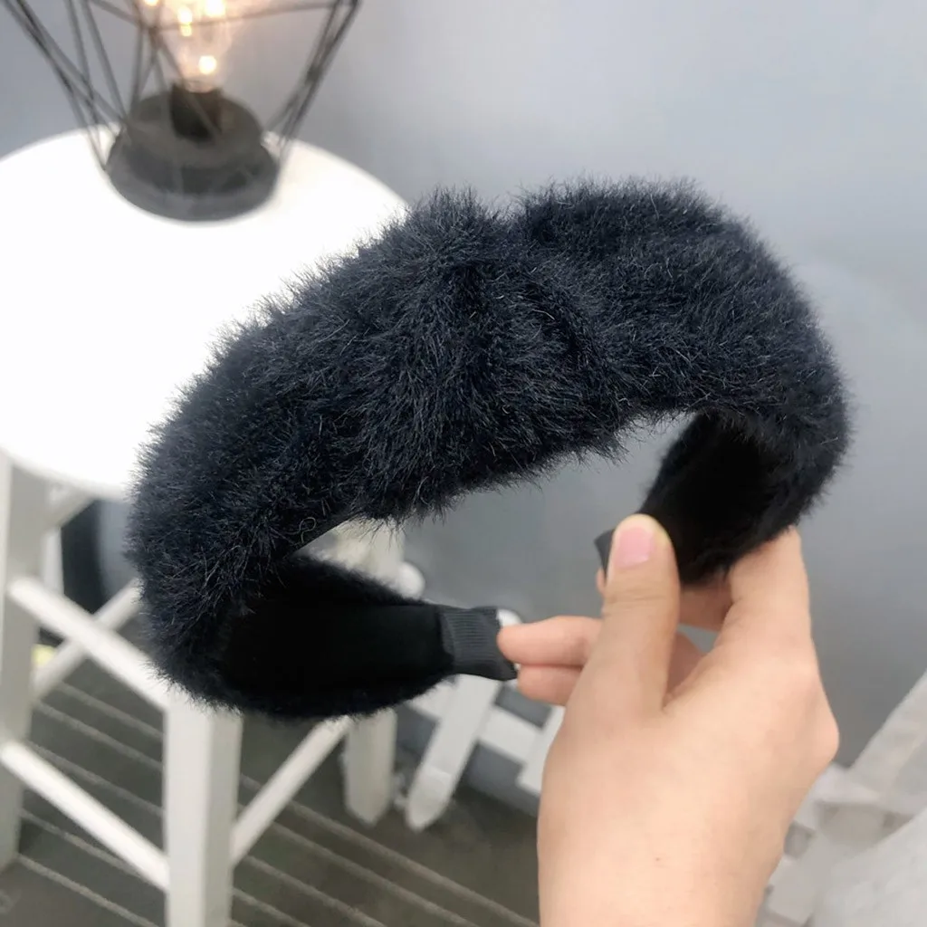 Модная повязка для волос с бантиком Женская на голову простая одноцветная Милая