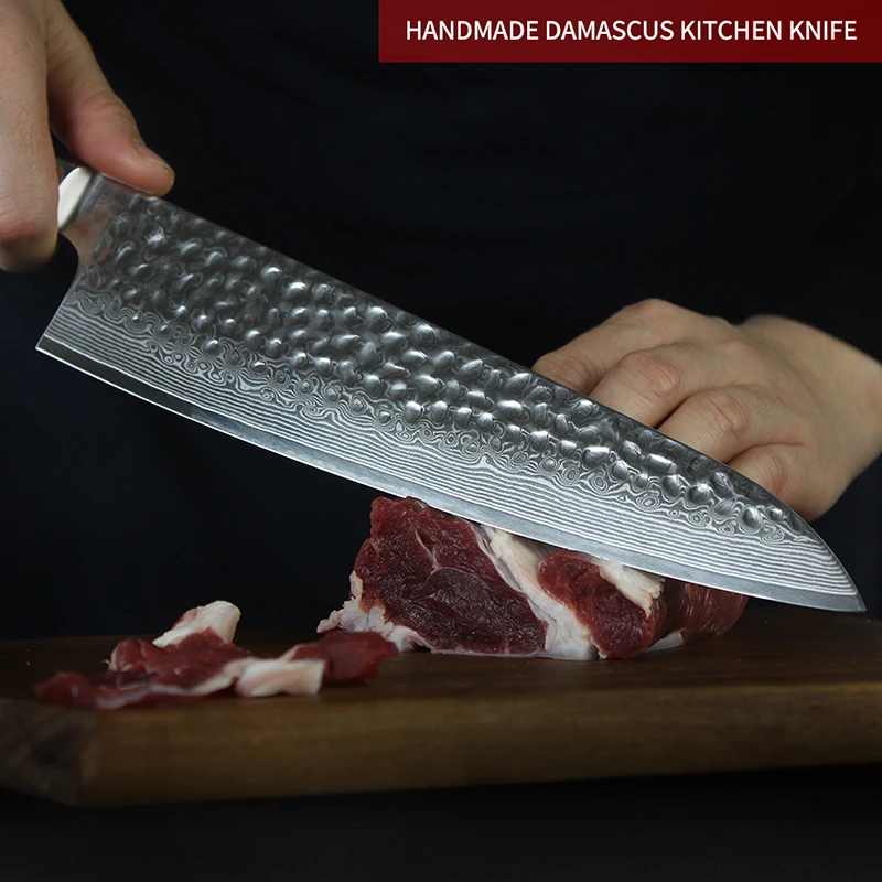 FZIZUO полный Tang VG10 Дамасская сталь набор из семи предметов кухонные ножи нож