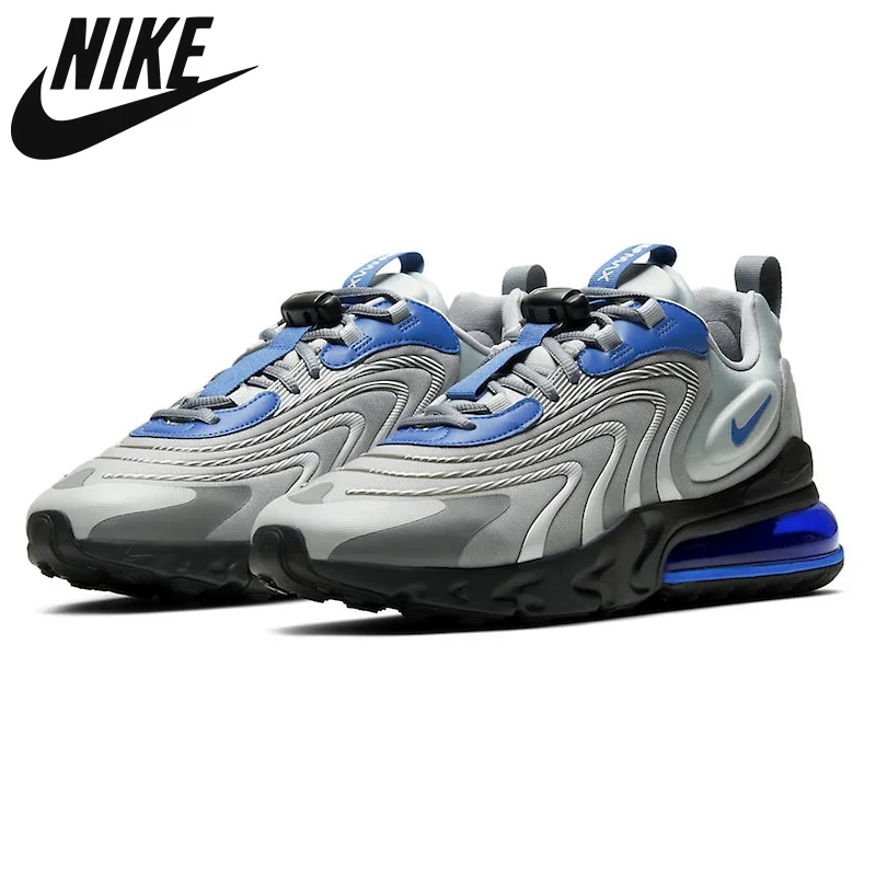 

Original Nike Air Max 270 React IN Men Shoes USA OG Obsidian Bright Orange Outdoor Trainer Sports Sneakers