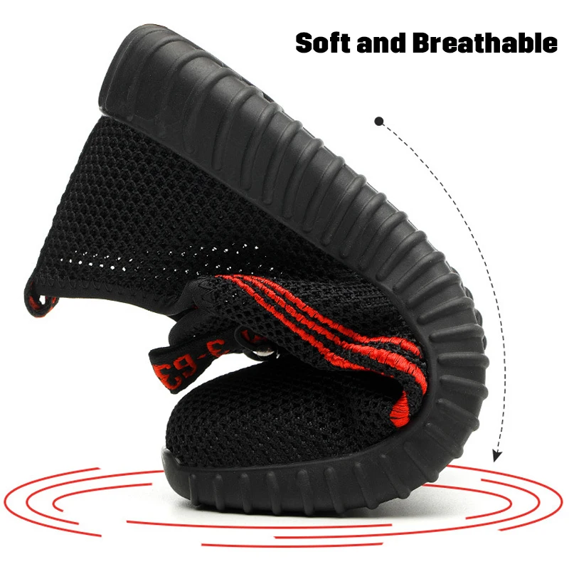 Прямая поставка, Весенняя крутая безопасная обувь со стальным носком, гнущиеся Нескользящие супер-светильник, спортивные кроссовки для мужчин