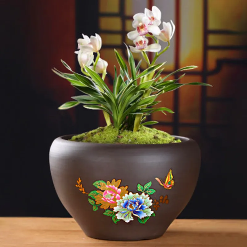 Горшок для цветов Орхидея бонсай керамический очень большой поднос ремня в