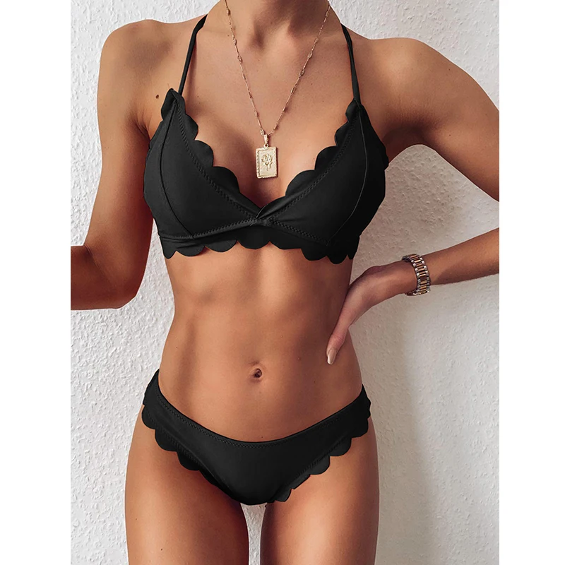 High Waist Bikini 2021 New Sexy Swimwear Women Bandeau Swimsuit Push Up Bathing Suits Summer Beach Wear Swimming Suit Bikini Set