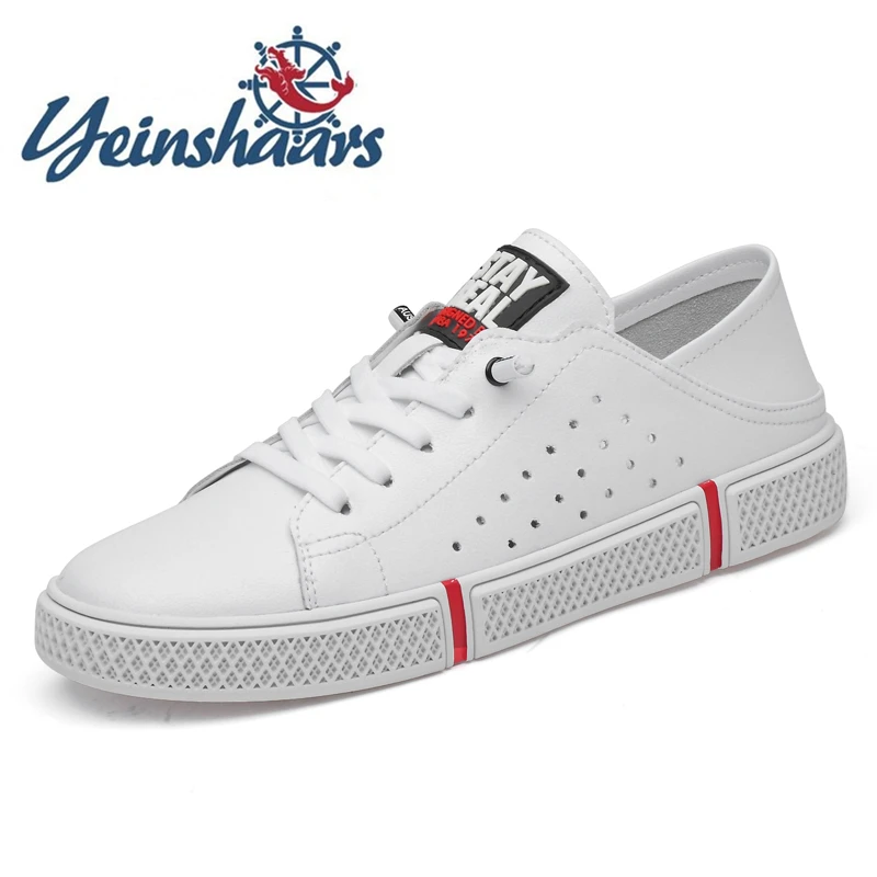 Кроссовки мужские из натуральной кожи легкие дышащие удобная Уличная обувь на