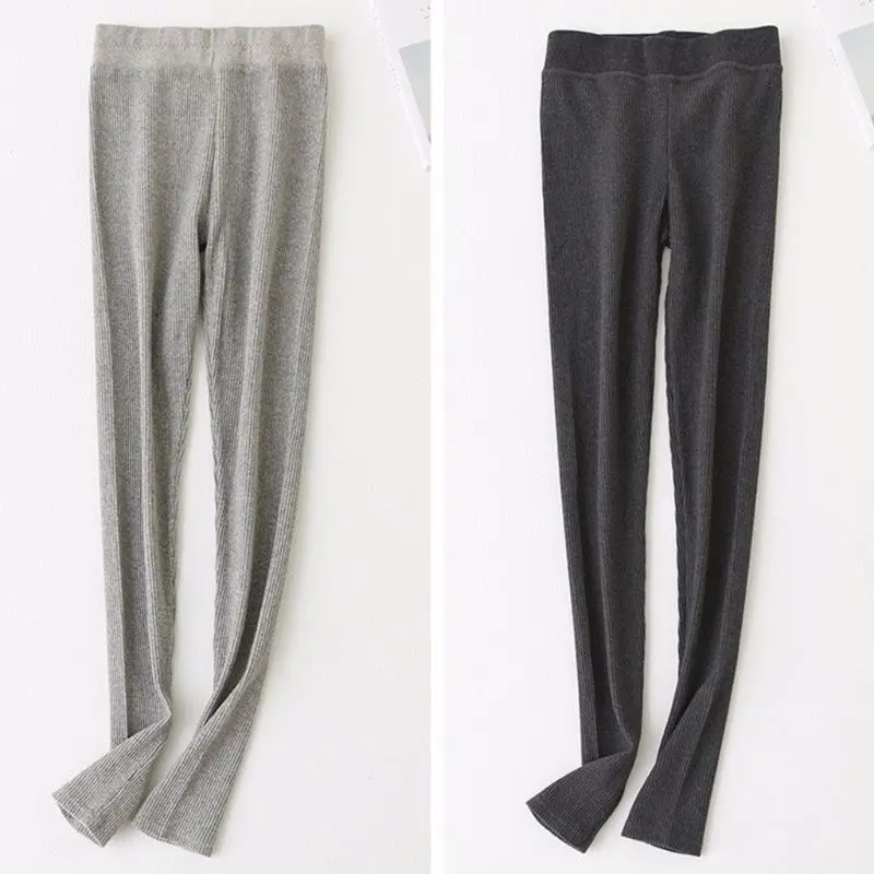 Леггинсы женские хлопковые в рубчик полоску | Женская одежда