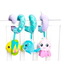 cartoon baby plush stuffed toys 0 12 months animal owl bed stroller hanging rattle toys toddler pushchair pram cot bed bell toys