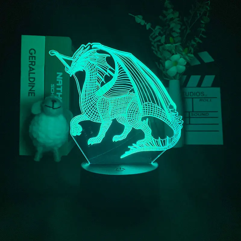 

Western Legendary Creatures Wyvern 3D Night Light Smart Phone Control Home Bedroom Decor Neon Sign Bedside Table LED Anime Gift