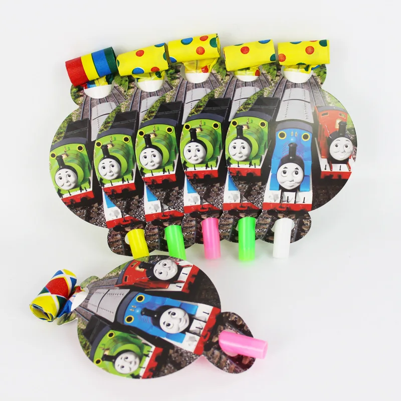 6pcs Blowing dragon Томас поезд тематическая вечеринка на день рождения набор столовых приборов вечерние декоративная соломинка ребенок подростковый мальчик вечерние украшения - Цвет: 6pcs Blowing dragon
