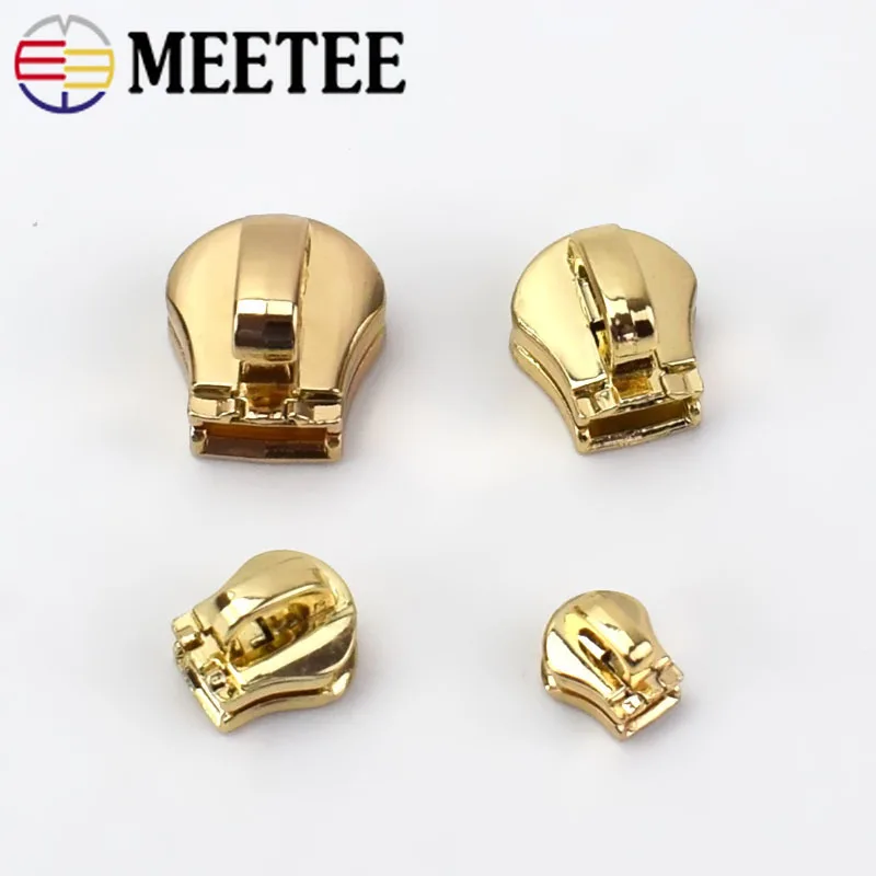 Meetee 10 шт. 3#5#8#10# пулер для металлической застежки-молнии Потяните застежка зиппер сумка багаж одежды DIY Ремонтный комплект Аппаратные аксессуары AP604