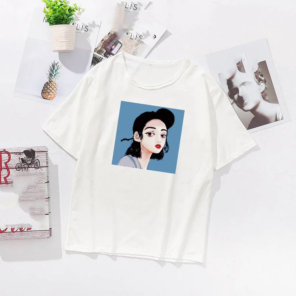 Женская футболка топы 2020 модная летняя белая повседневная женская с коротким
