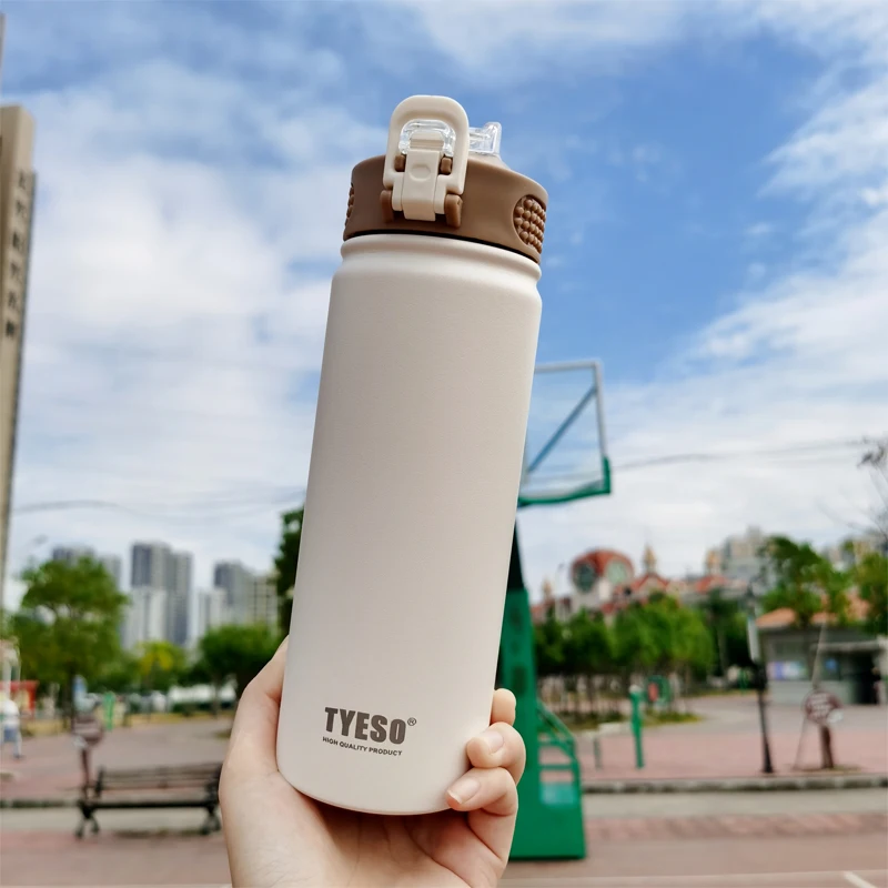 

530ml/750ml Double Stainless Steel Thermos Mug With Straw Portable Sport Vacuum Flask Travel Thermal Water Bottle Thermocup