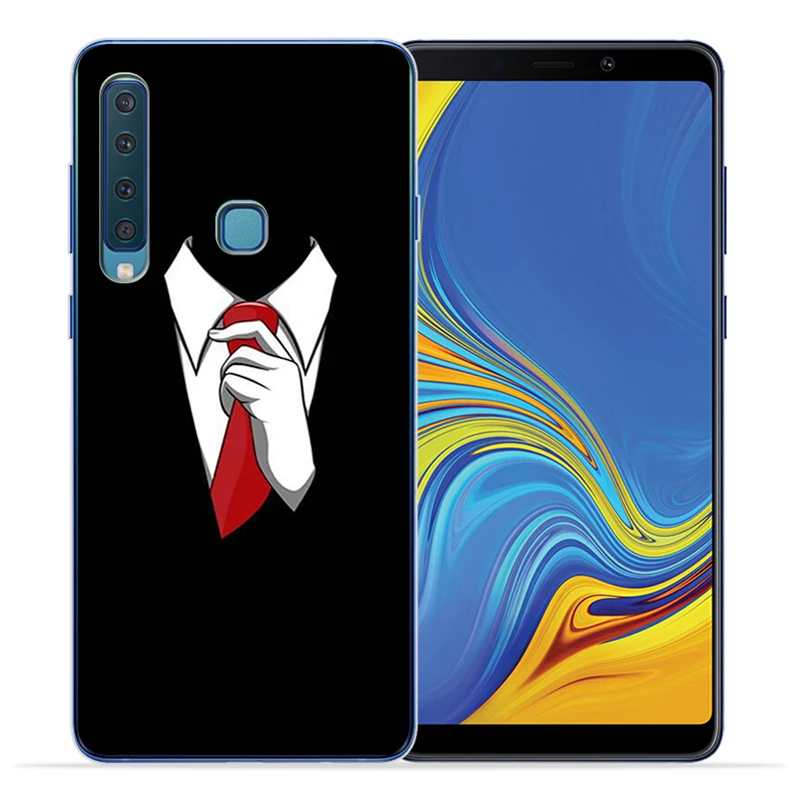 Man Suit Shirt Tie Silicone phone case For Samsung A3 A5 A6 A7 A8 A9 2015 2016 2017 2018 Pro soft Back Cover | Мобильные телефоны и