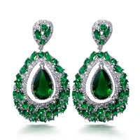 charming big waterdrop earrings luxury colorful jewelry jewellery green red large stones crystal drop earring for women