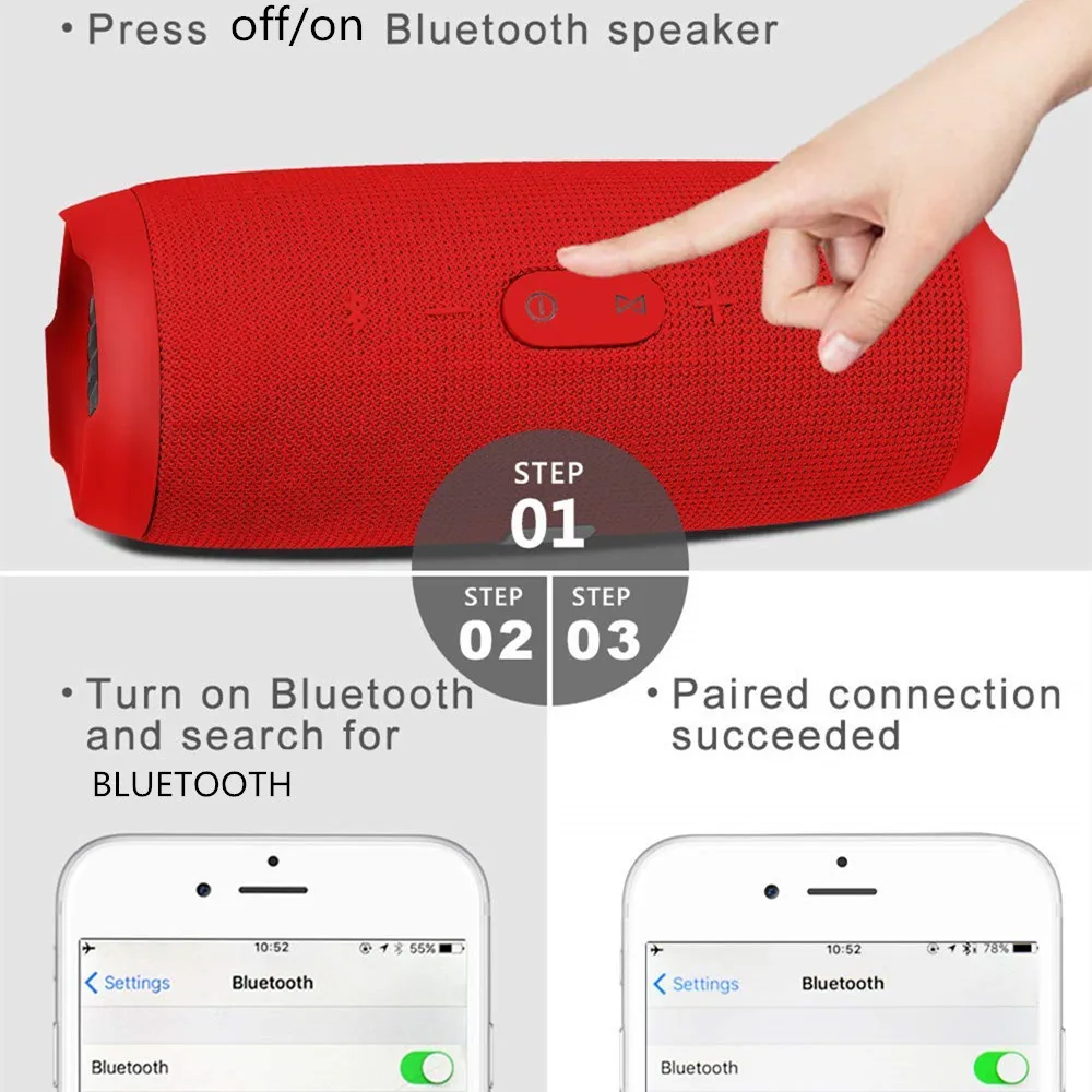 Водонепроницаемая Bluetooth-Колонка HYASIA IPX7 портативная беспроводная перезаряжаемая