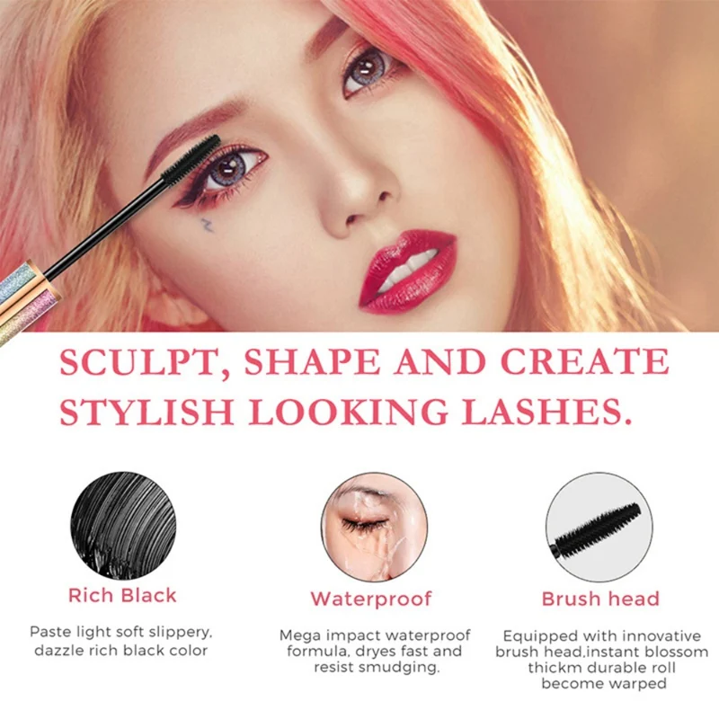 4D Тушь для ресниц стойкая водостойкая устойчивая к размазыванию быстросохнущая