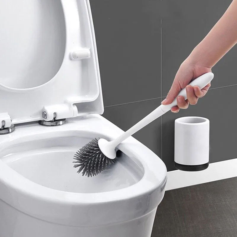 Moisture Selfvolatile Toilet Brush TPR Soft Bristles Cleaning With Hollow Base Wallmounted Bathroom | Дом и сад