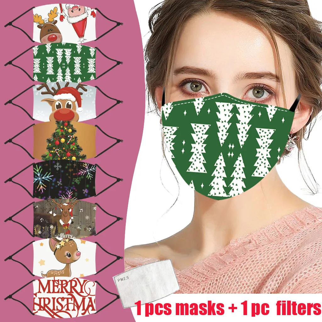 Маска для лица с принтом рождественской елки карнавальный костюм взрослых маска