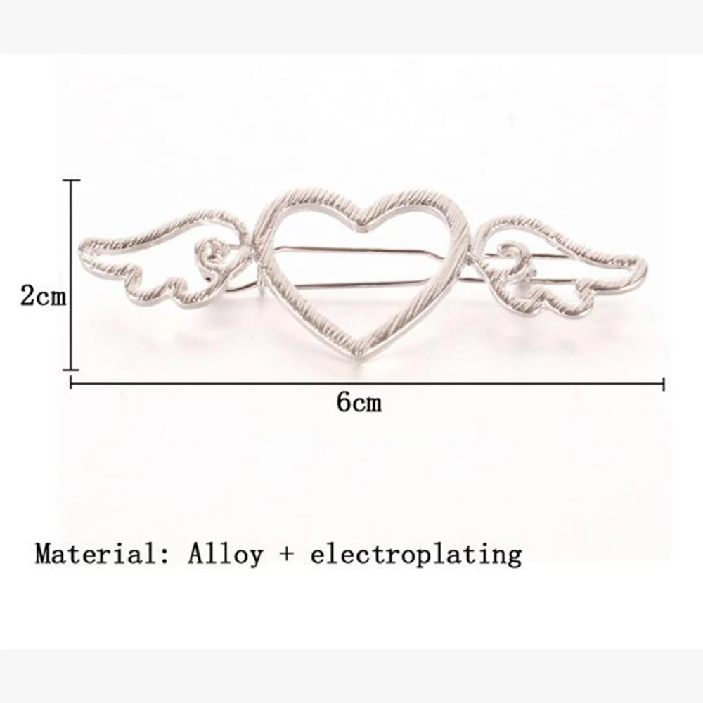 Заколка для волос с крыльями ангела женщин и девочек заколка изящными сердечками