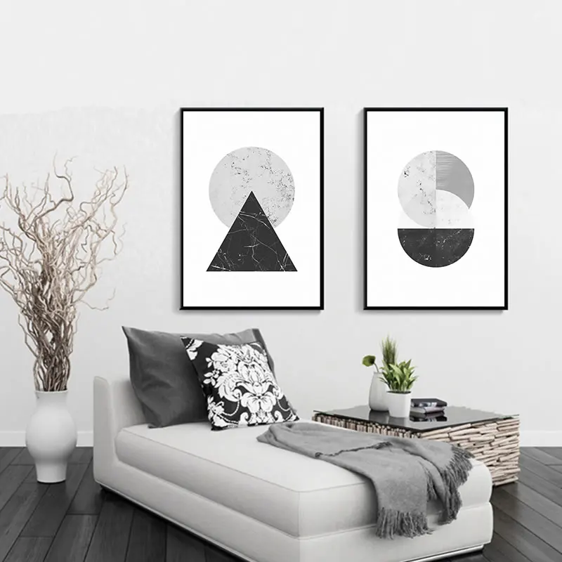 Мраморные геометрические узоры Абстрактная Декоративная Картина на холсте