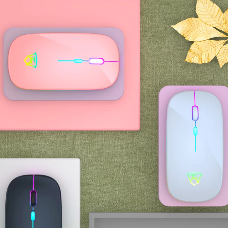 

Wireless Mouse Ultra-thin 2.4g Luminous Mute Switch Silent Button Charging Desktop Computer Universal