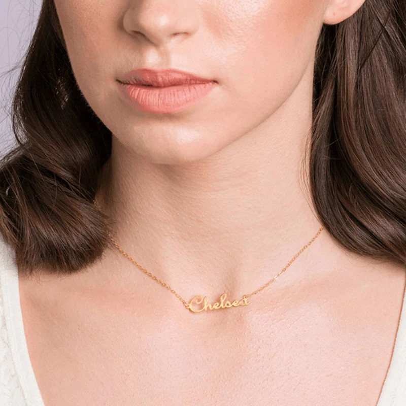 Детское ожерелье из нержавеющей стали 2021 с именем на заказ для девочек детей и