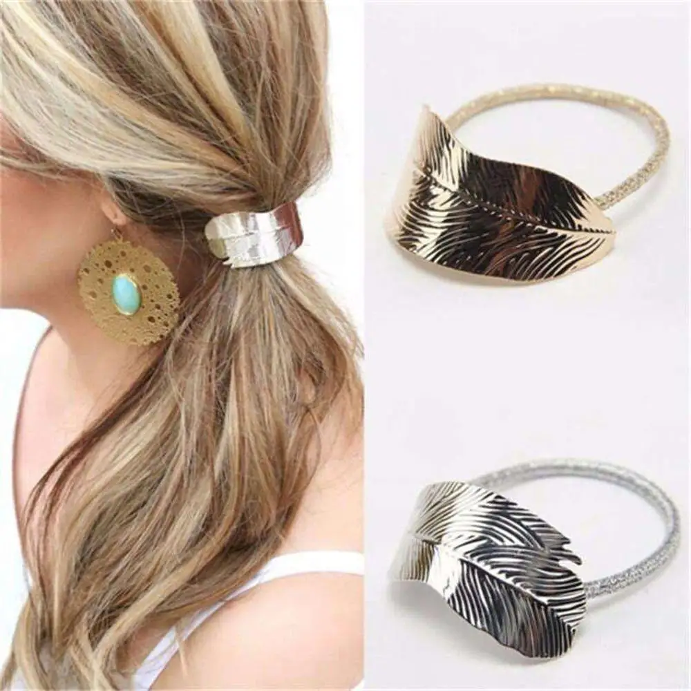 

New 1pcs Ponytail Hair Shape Sale Headband Women's Holderrope Leaf Rubber Hair Jewelry Hot Sale