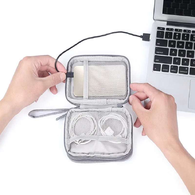 2 слоя сумка для хранения кабеля Портативный жесткий защитный чехол наушников