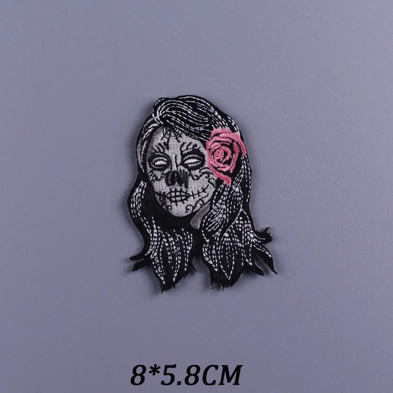

Punk Patch Iron On Patches For Clothes Halloween Devil Skull Patch Embroidered Patches For Clothing Stickers On Clothes Applique