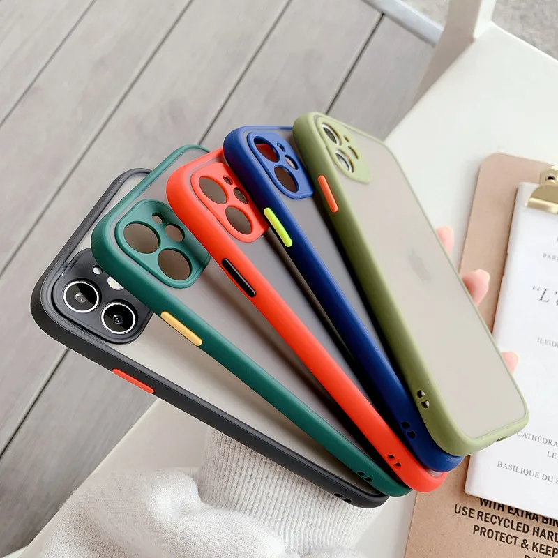 

Shockproof Matte Silicone Phone Case For iPhone 11 Pro Max X XR XS MAX 6 6S 7 8 Plus Camera Lens Protection Soft Tpu Back covers