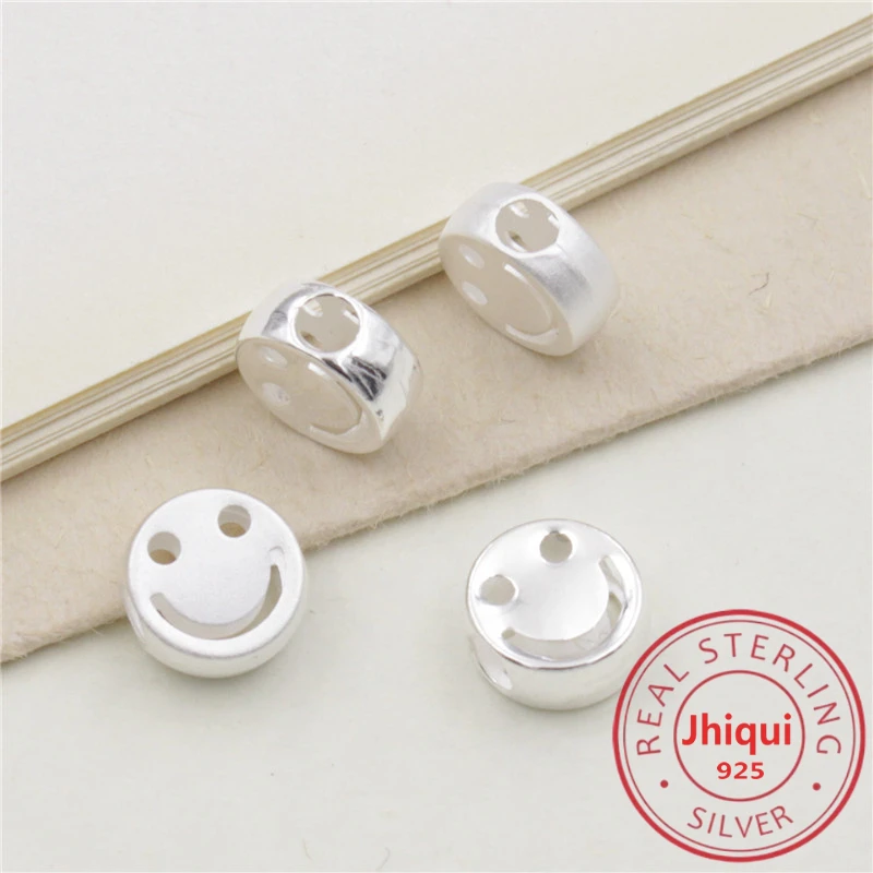 Бусины из серебра 925 пробы с улыбающимся лицом для браслетов и ожерелий|Ювелирная