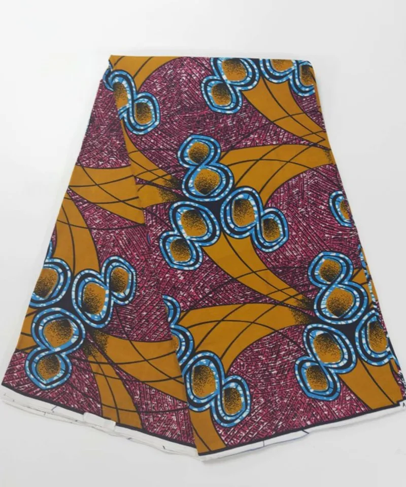 

Afican Wax Fabric Sewing Material 100% Cotton Prints Hollandais 6 Yards Super High Quality For Dress Sewing Material HS151-4