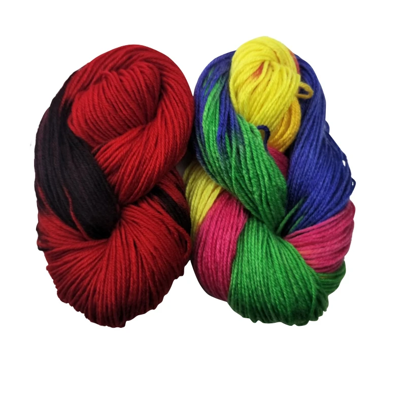 5 шт. * 50 г окрашенная Акриловая пряжа для вязания крючком мягкая детская нить из