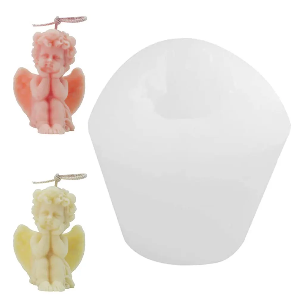 

Candle Moulds Silicone Little Angel Candle Making Molds Chocolate Cake Decorating Baking Molds For Wedding Random Color